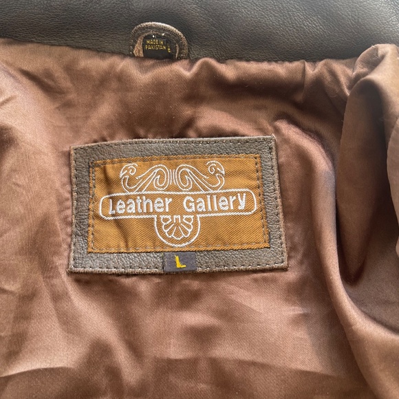 Vtg. Men's Leather Gallery Western Native Boho Lace-up Jacket Brown Beaded Rare - Picture 14 of 15